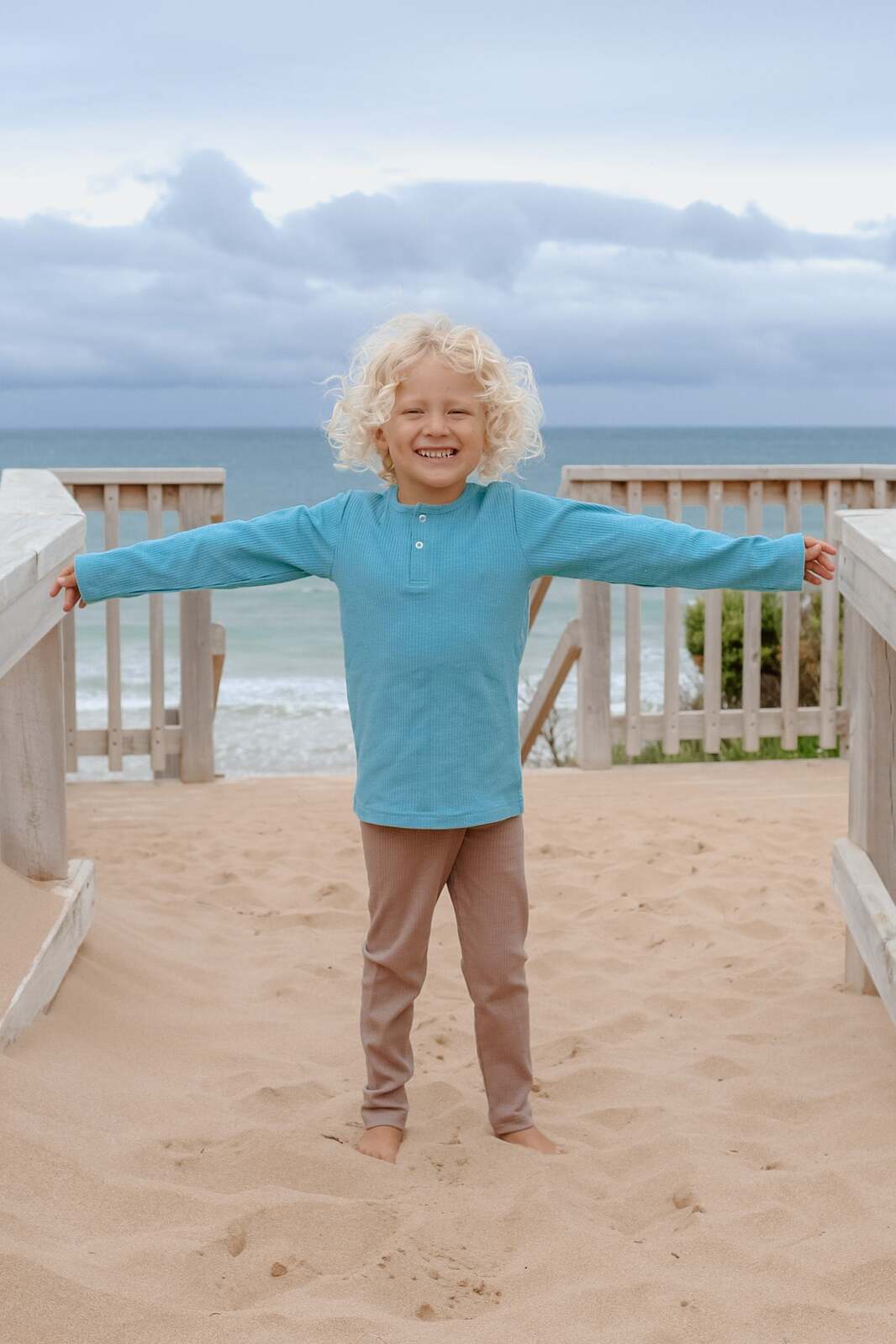 Ponchik Baby/Toddler Cotton Henley T-Shirt Jewel Rib - Size 6-12m