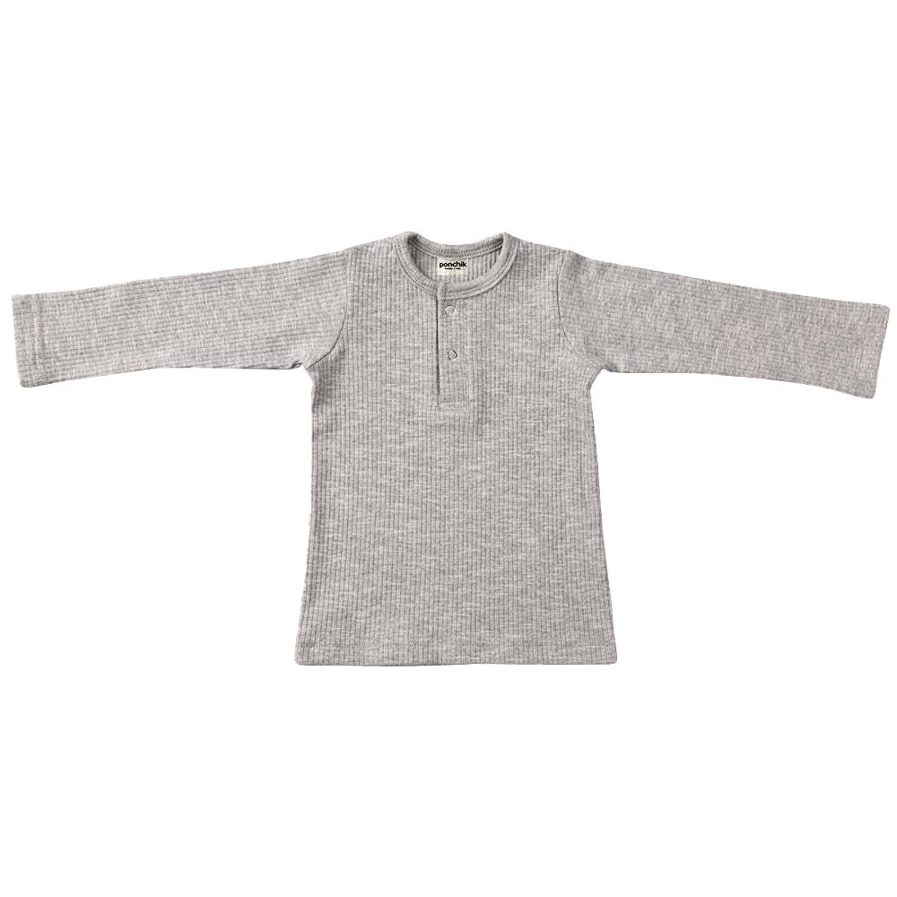 Ponchik Baby/Toddler Cotton Henley T-Shirt Koala Rib - Size 0-3m