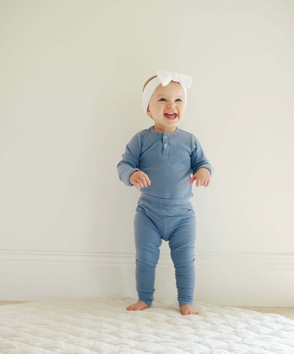 Ponchik Baby/Toddler Cotton Henley T-Shirt Ribbon Rib - Size 3-6m