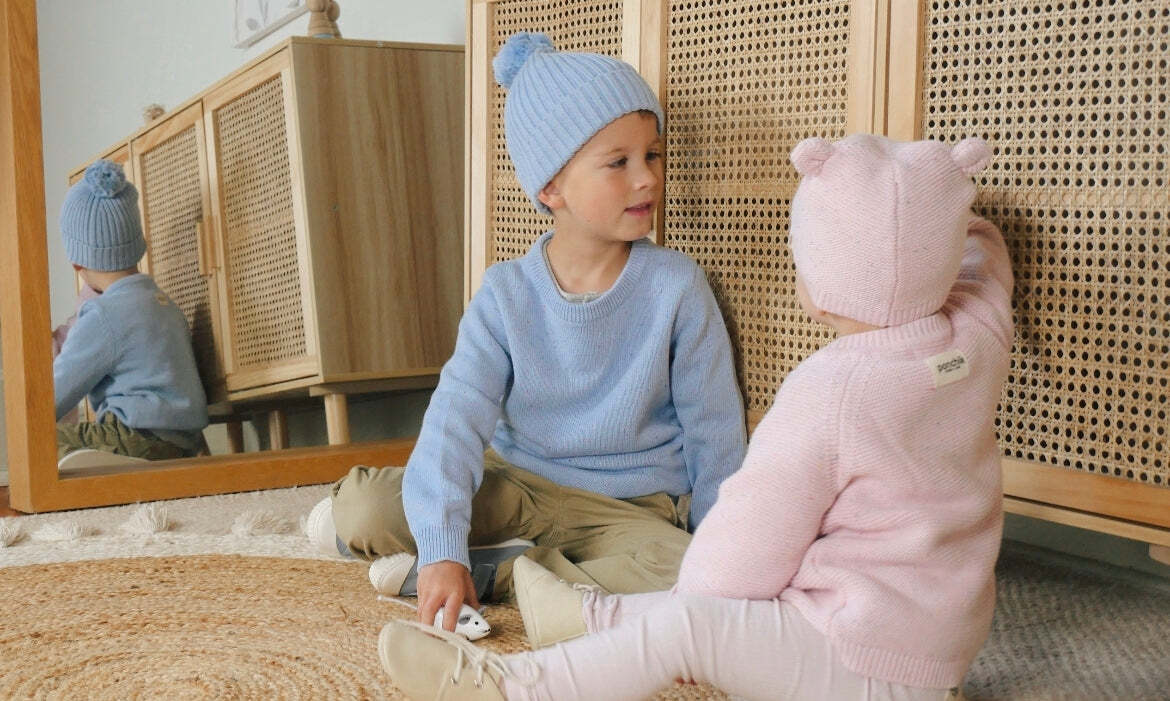 Ponchik Baby/Toddler Cotton Jumper Mist Speckle Knit - Size 12-18m
