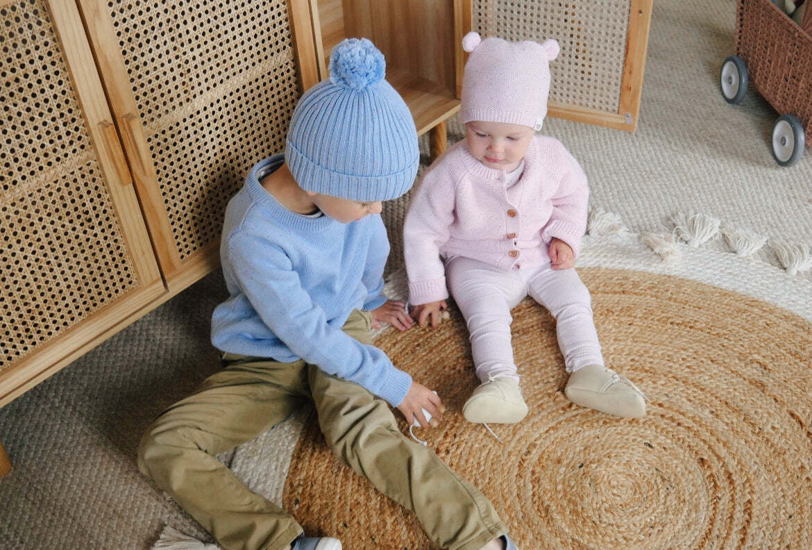 Ponchik Baby/Toddler Cotton Jumper Mist Speckle Knit - Size 12-18m
