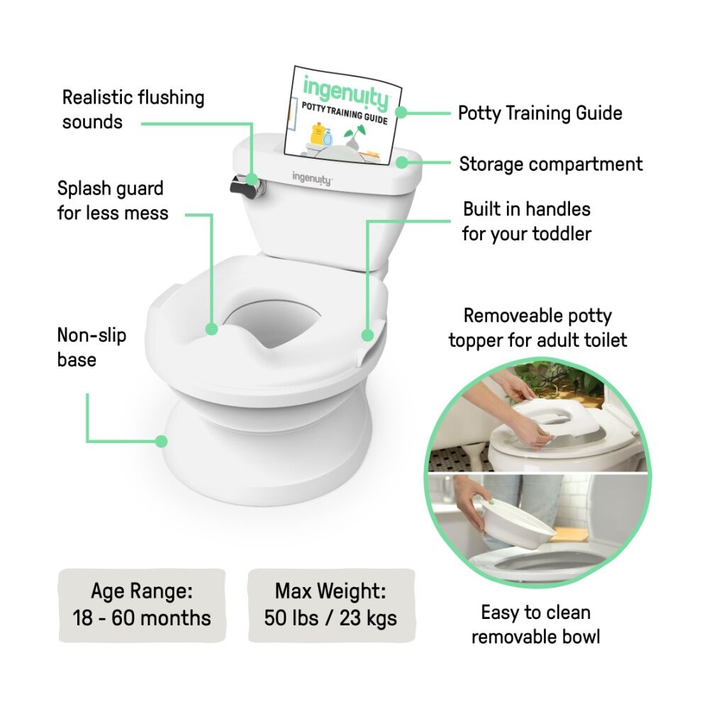 Ingenuity My Size Potty Pro Toddler Toilet Training 18m+ White