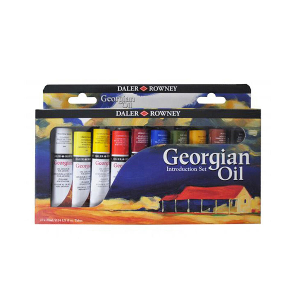10pc Daler Rowney Georgian Oil Colour Introduction Painting Tubes Set 22ml