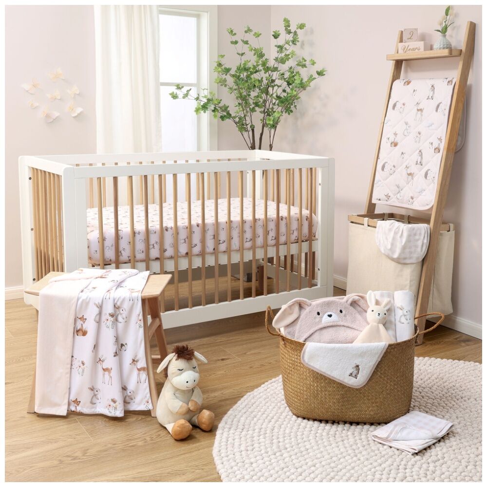 The Peanutshell 100% Jersey Cotton Forest Dreams Cot Fitted Sheet 77x135cm