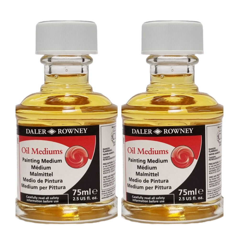 2PK Daler Rowney All-Purpose Linseed Stand Oil Painting Liquid Art Medium 75ml