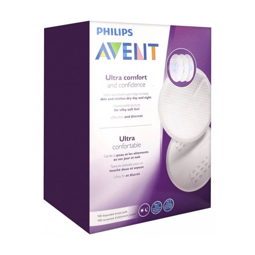 2x 100pc Philips Avent Disposable Day Mothers Breast Pads White