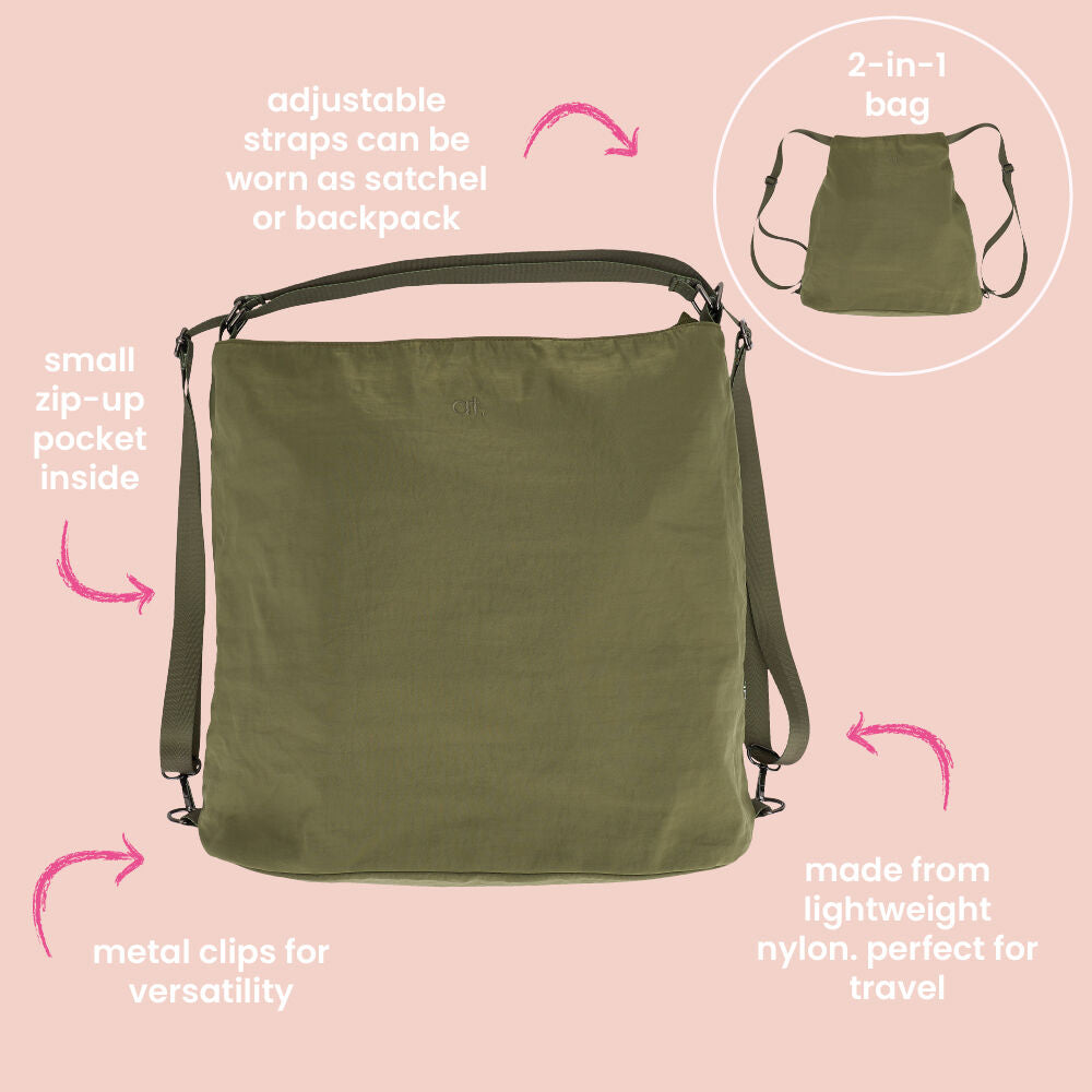 Annabel Trends AT 2-in-1 Backpack/Shoulder Bag 36x43cm - Pink