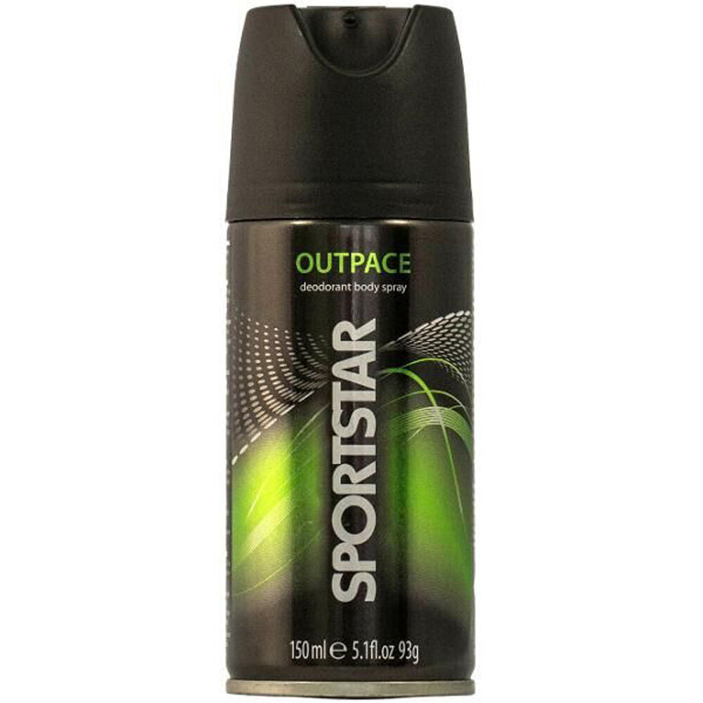 12PK Sportstar Men's Deodorant Body Spray Outpace Scent 150ml Odour Protection