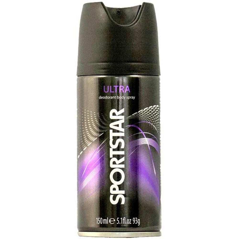 12PK Sportstar Men's Deodorant Body Spray Ultra Scent 150ml Odour Protection