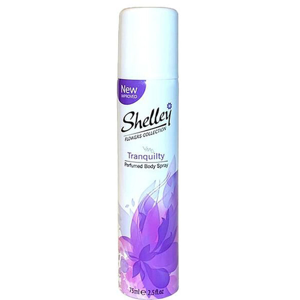 12PK Shelley Deodorant Body Spray Tranquility 75ml All-Day Odour Control