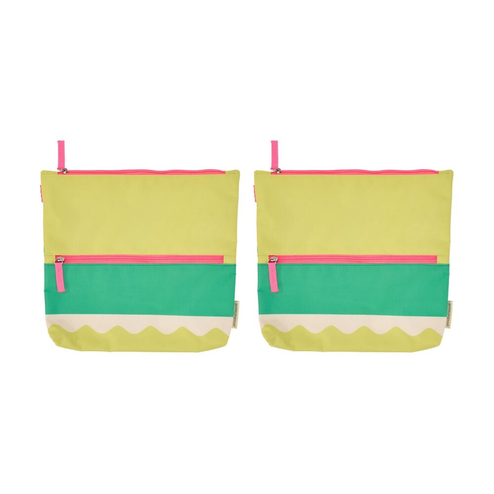 2PK Annabel Trends Beach Wet Clothing Pouch Riptide Bag 28.5cm x 28cm Green