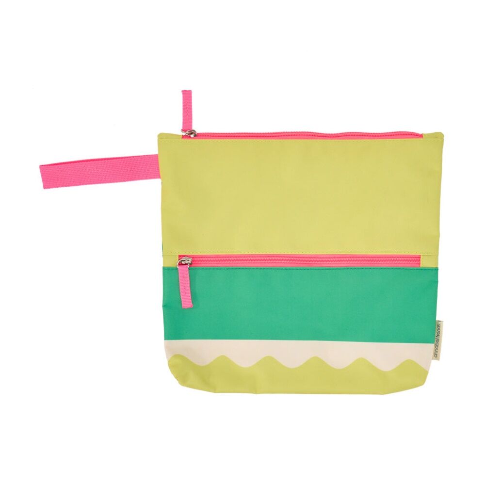 4PK Annabel Trends Beach Wet Clothing Pouch Riptide Bag 28.5cm x 28cm Green