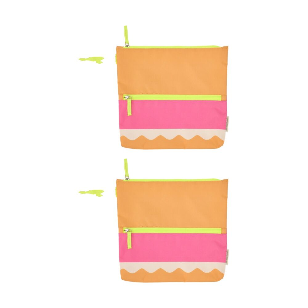 2PK Annabel Trends Beach Wet Clothing Pouch Riptide Bag 28.5cm x 28cm Pink