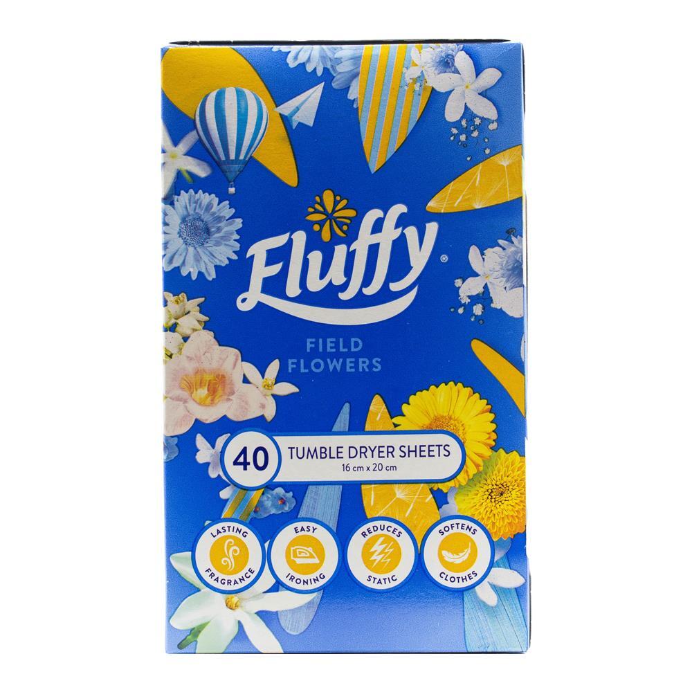 10x 40pc Fluffy Tumble Dryer Sheets Field Flowers Softens Fabrics Static-Free