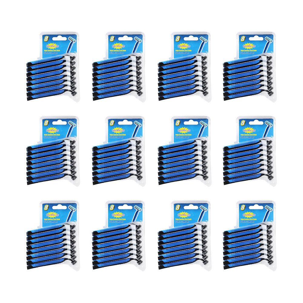 96pc Truvalue Disposable Razors Triple Blade Shaving For Men