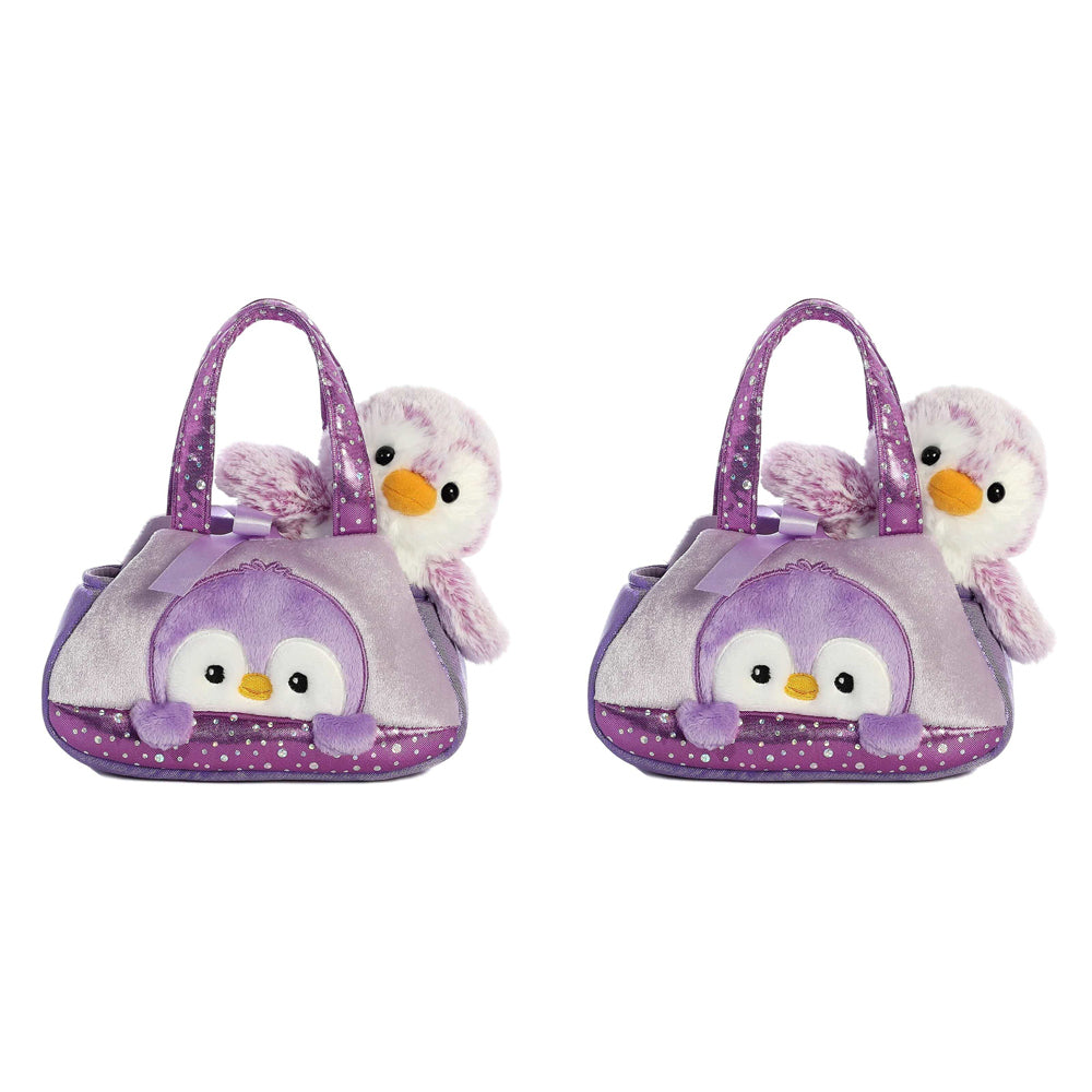 2PK Fancy Pals Penguin Plush Toy w/ Bag 18cm Purple 3y+