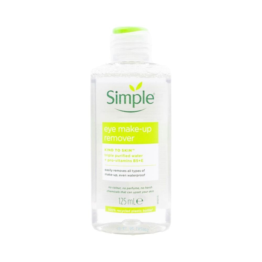 3PK Simple Pure Eye Make Up Remover for Sensitive Skin Vitamin B5 & E 125ml