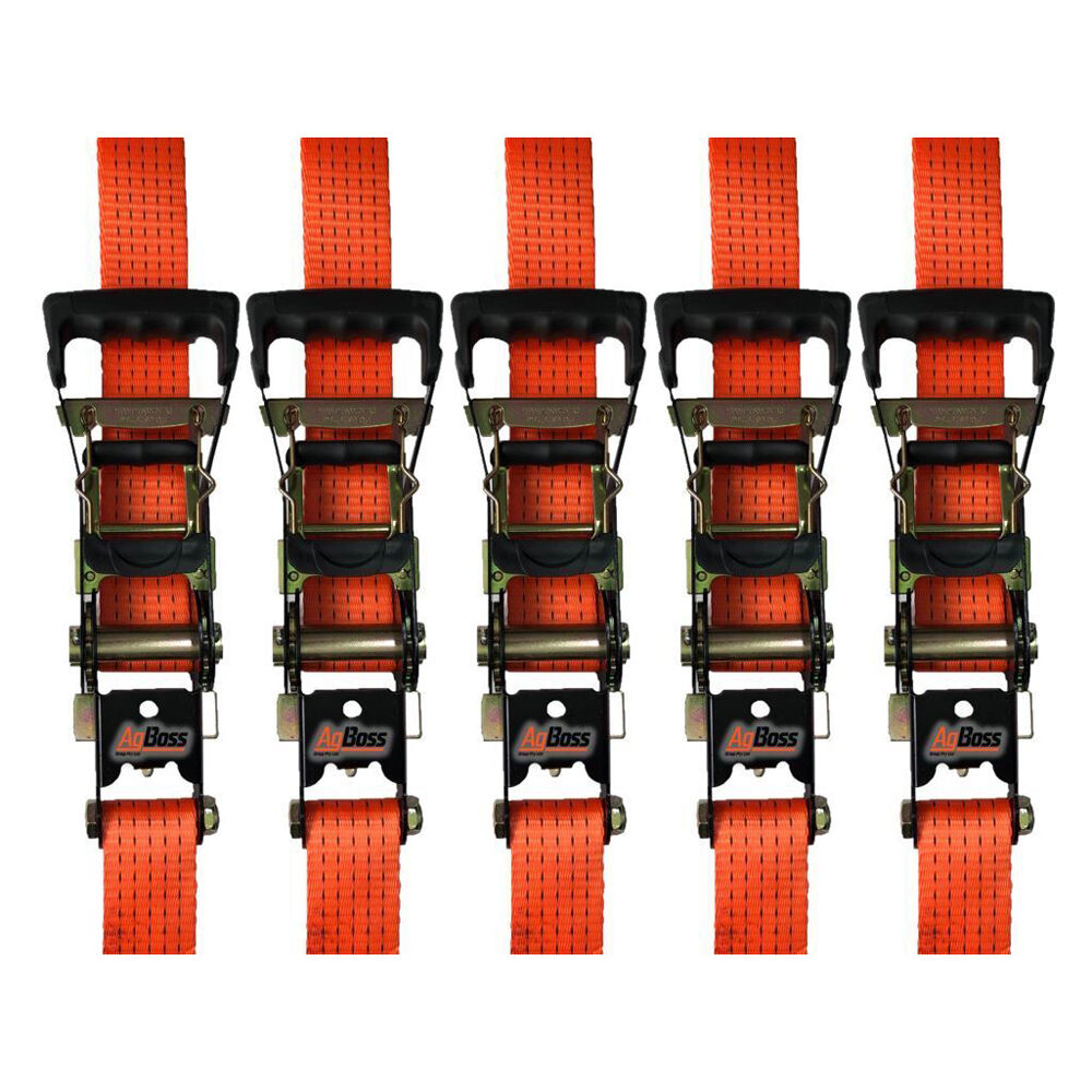 AgBoss Heavy Duty Ratchet Tie Down WLC 2500kg 93x50mm Orange