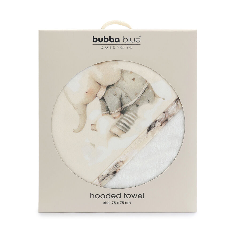 Bubba Blue Children's Elephant Bedtime Hooded Towel Soft 75x75cm