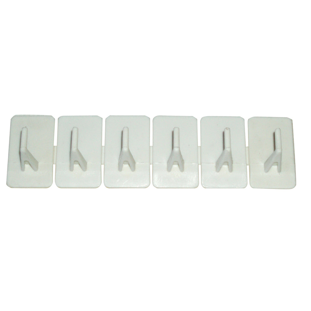 24PK 6pc Homeleisure Hook It Plastic Hooks Self-Adhesive White