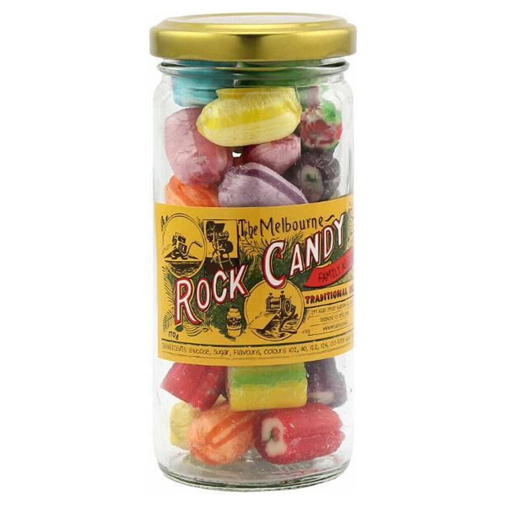 12PK Melbourne Family Assorted Rock Candy Sweet Confectionery Lollies 170g Handmade