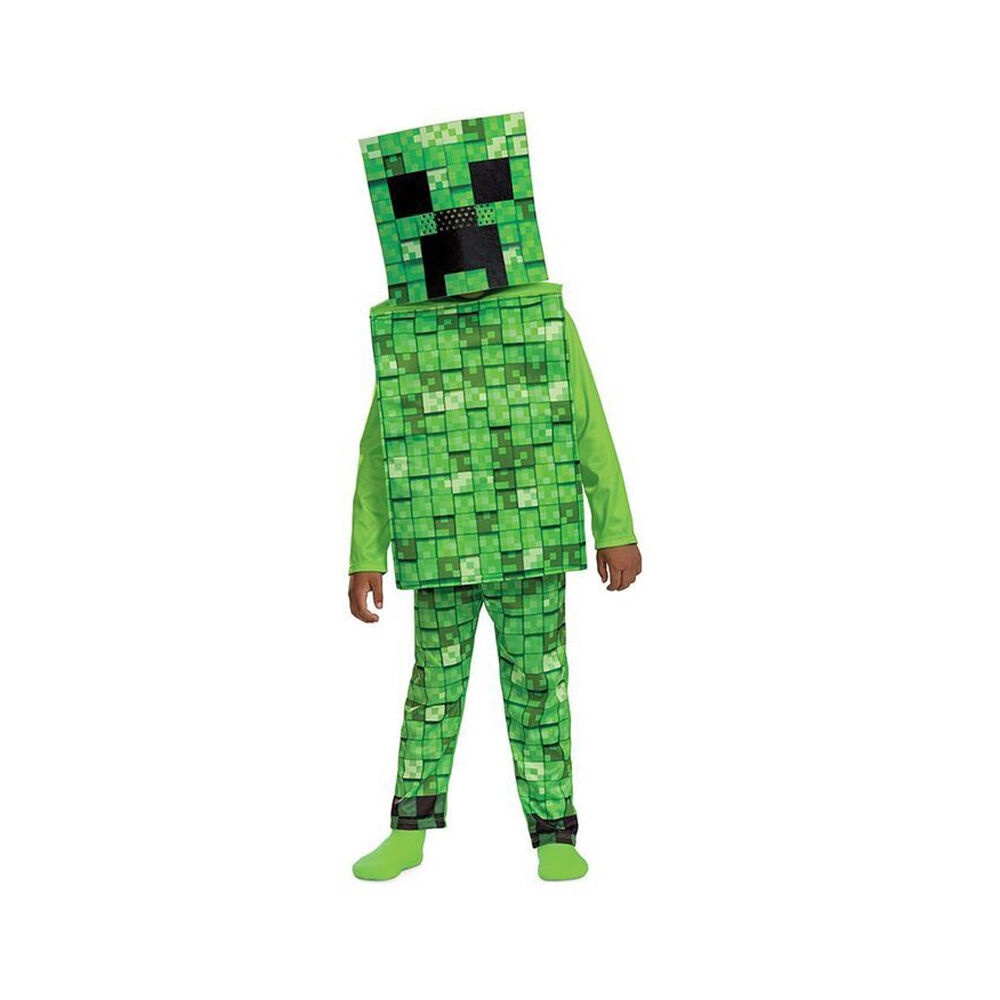 Minecraft Value Plus Kids/Childrens Full Suit Costume - Creeper Size 4-6