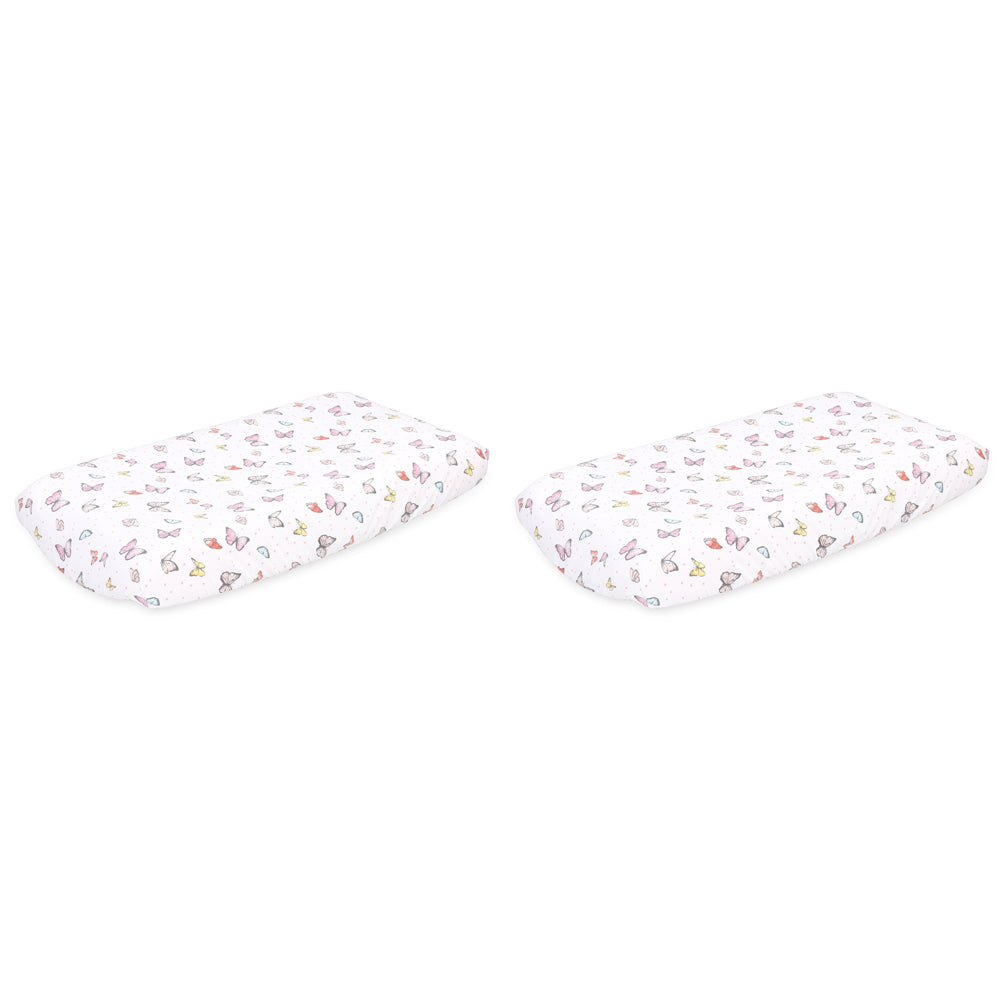 2x 2pc The Peanutshell Whisper Butterfly Bassinet Sheets Baby Nursery Decor
