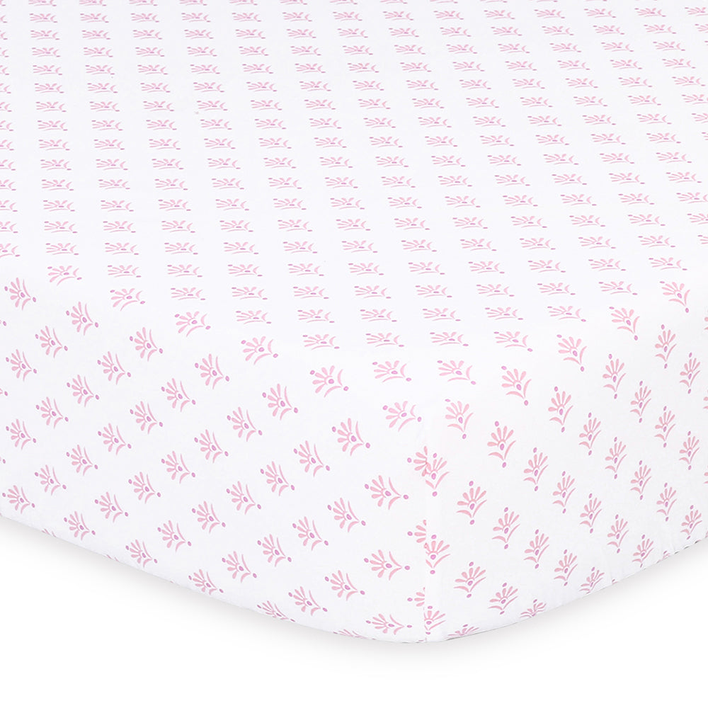 2PK The Peanutshell Whisper Butterfly Floral Printed Fitted Sheet Baby Nursery