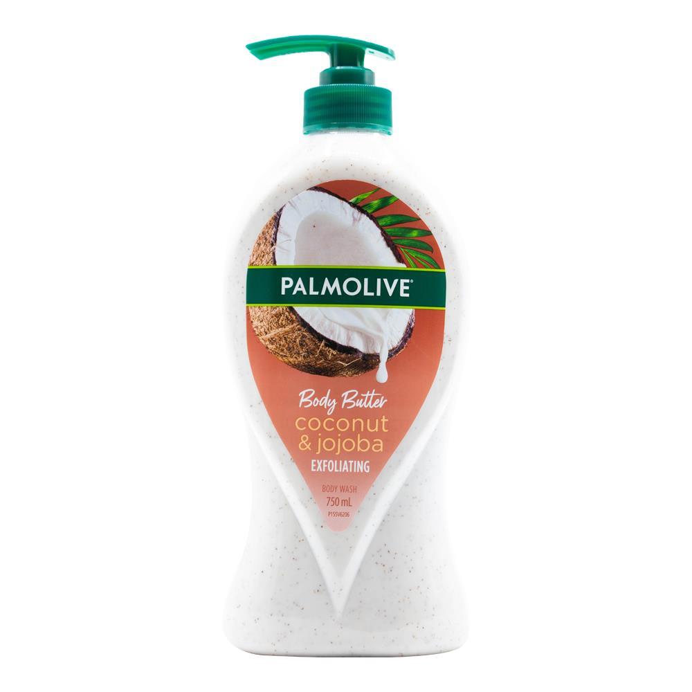 3PK Palmolive 750ml Exfoliating Bodywash Body Butter Coconut & Jojoba