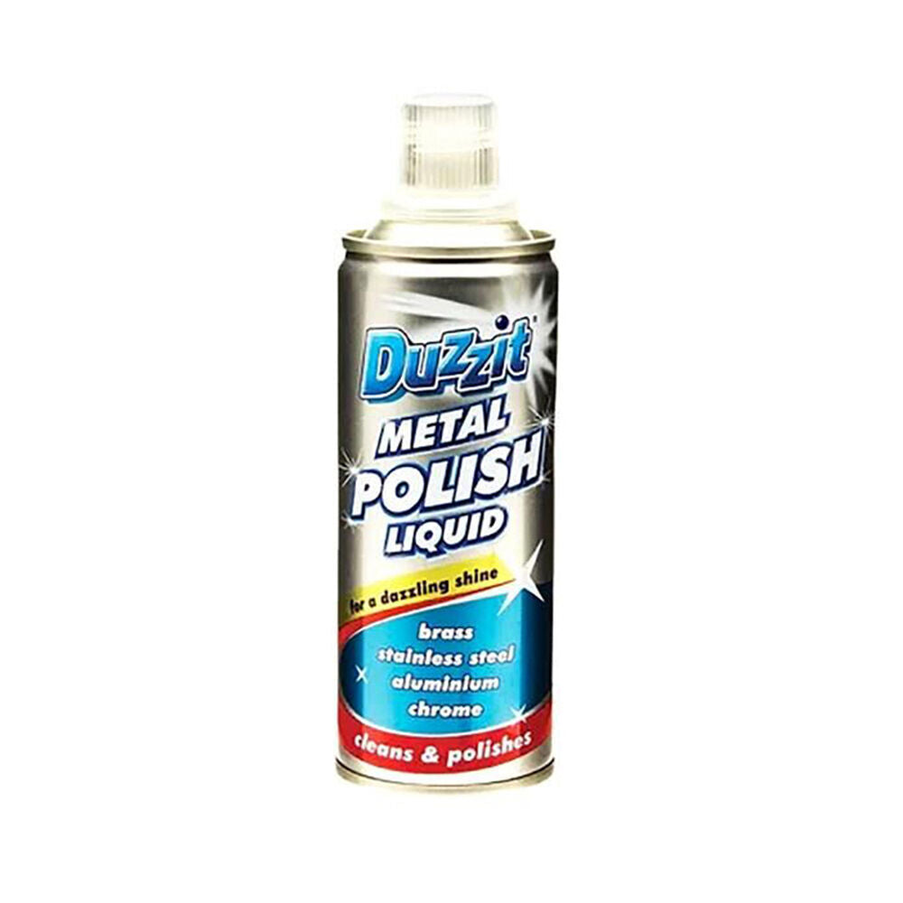 6PK Duzzit Metal Polish Liquid Metal Cleaner Brass/Stainless 120ml - White