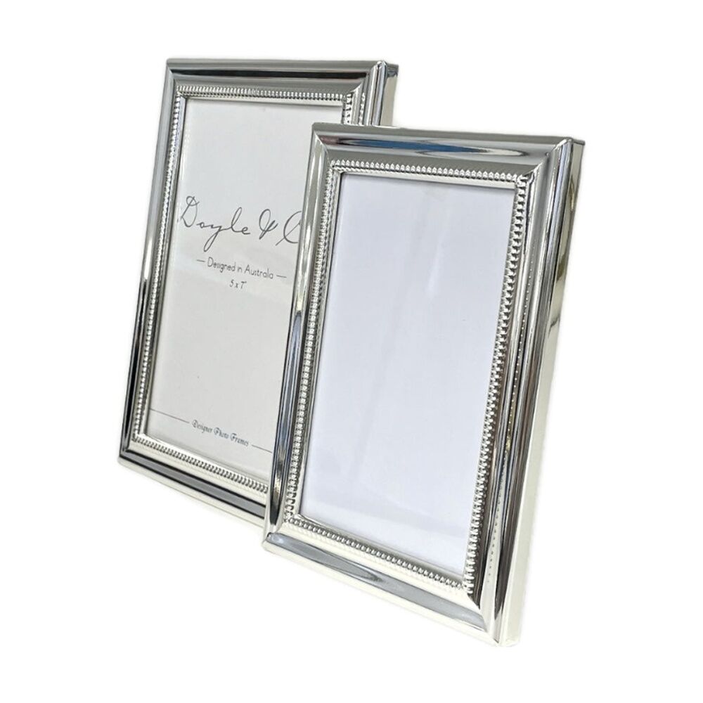 2PK SS Collective Silver Textured Decadence Single Bead Photo Frame 5x7