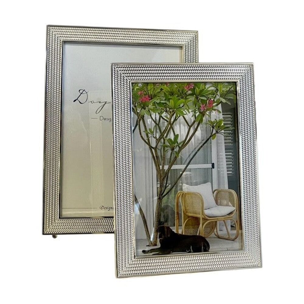 SS Collective Silver Textured Dolton Boarded Photo Frame Rectangle 4x6