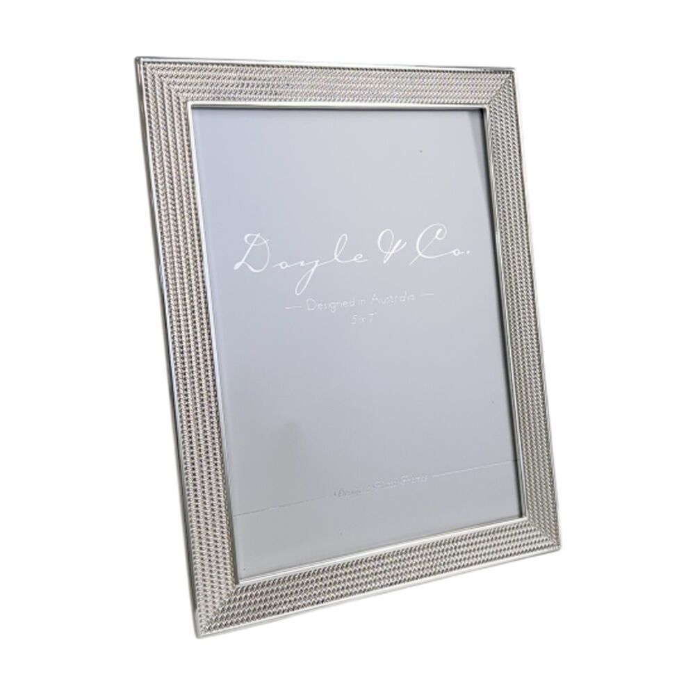 2PK SS Collective Silver Textured Dolton Boarded Photo Frame Rectangle 5x7