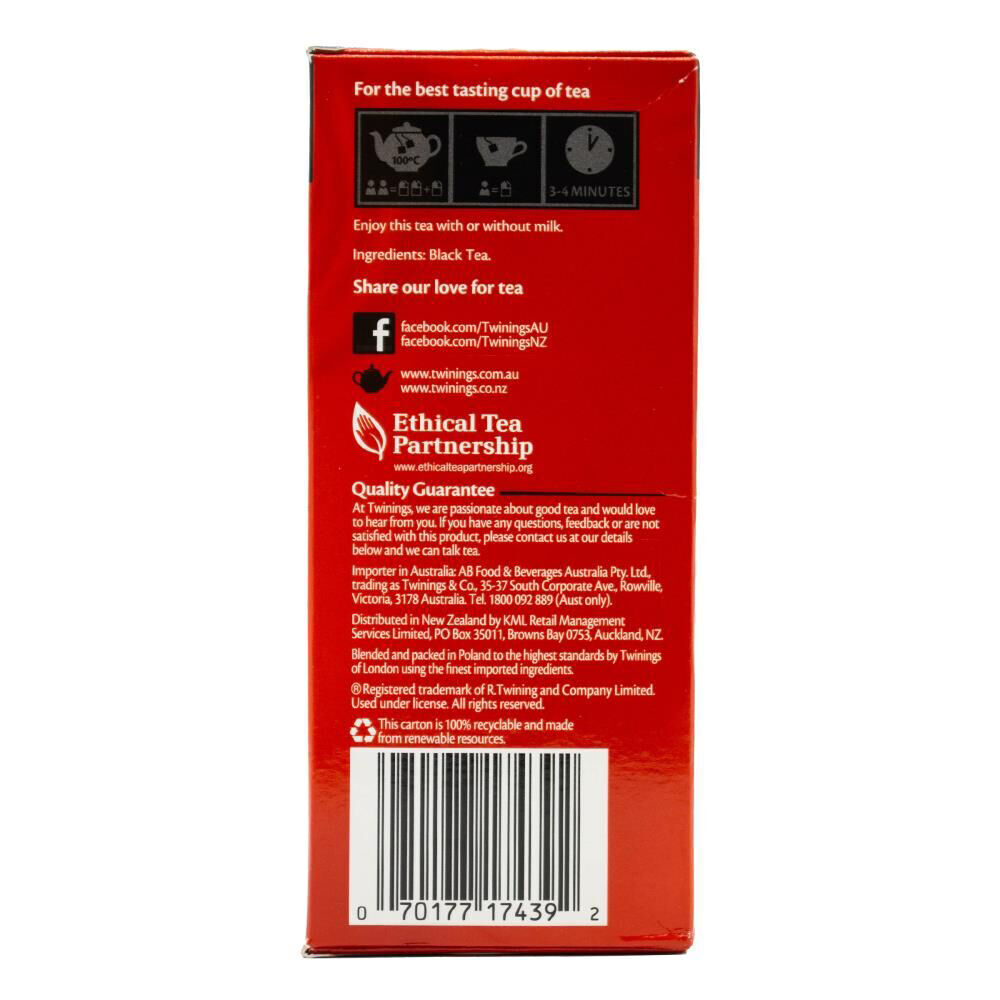 24x 40pc Twinings English Breakfast Pure Black Tea Bag 100g Extra Strong