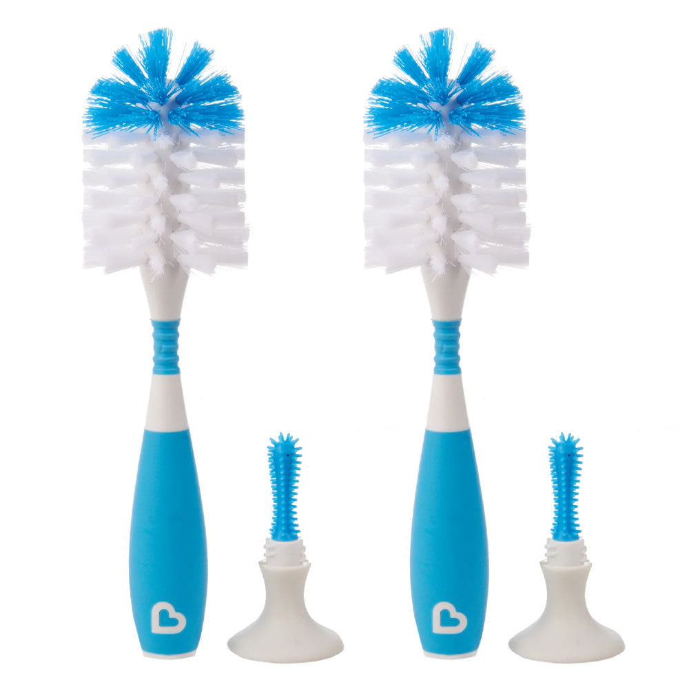 2PK Munchkin Bristle Bottle Brush w/ Stand Assorted