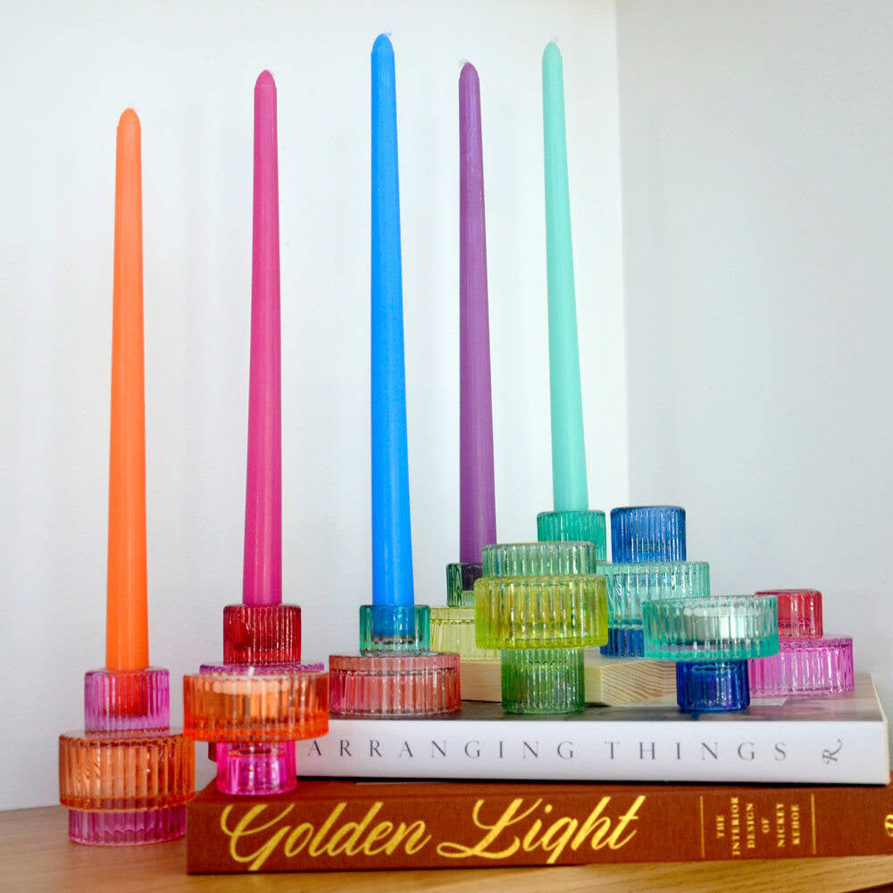 8pc Annabel Trends Jewel Taper Candle Set 30cm - Blue Tones