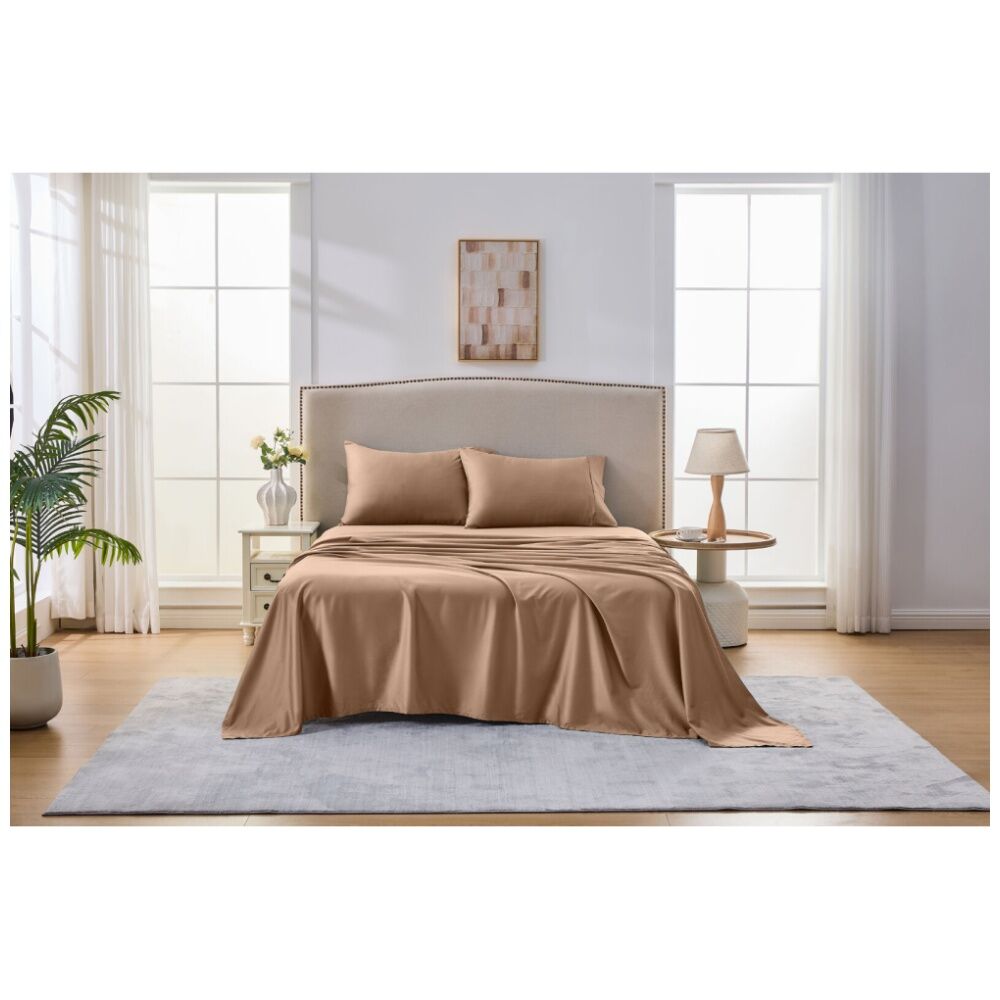 Grosvenor House 500TC Egyptian Cotton Sheet Set W/ Pillowcase Clay