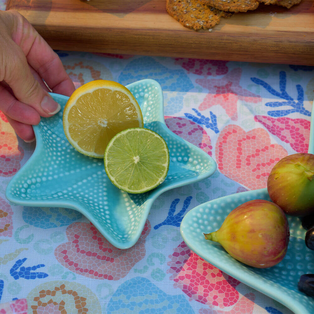 2PK Annabel Trends Ceramic Starfish Dish 22cm Large - Aqua