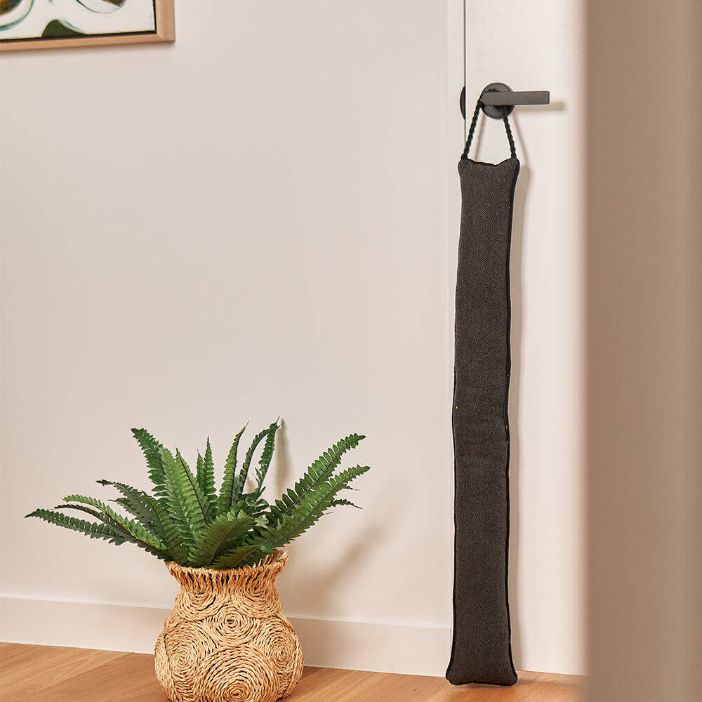 2PK Annabel Trends Herringbone Draught Stopper 12x93cm - Light Grey