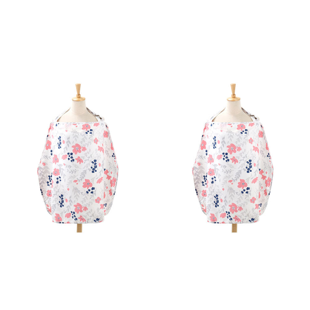 2PK The Peanutshell 92cm Cotton Nursing Feeding Cover Floral