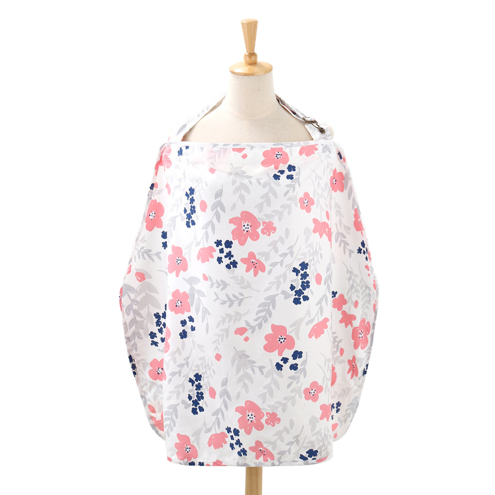 2PK The Peanutshell 92cm Cotton Nursing Feeding Cover Floral