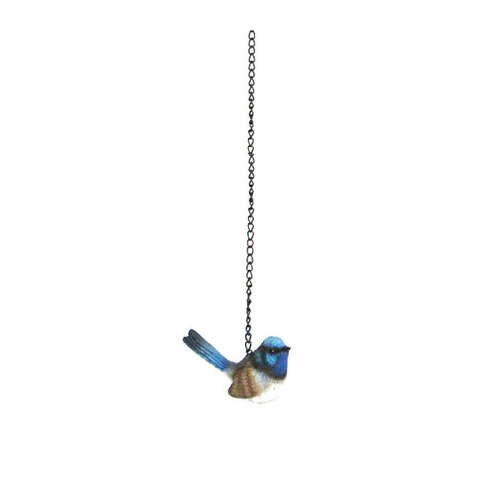 4PK Fairy Wren Garden Hanging Ornament Decor 8x5cm - Blue
