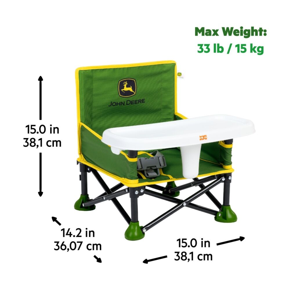 Bright Starts John Deere Pop N Sit Portable Baby Booster High Chair 6m+