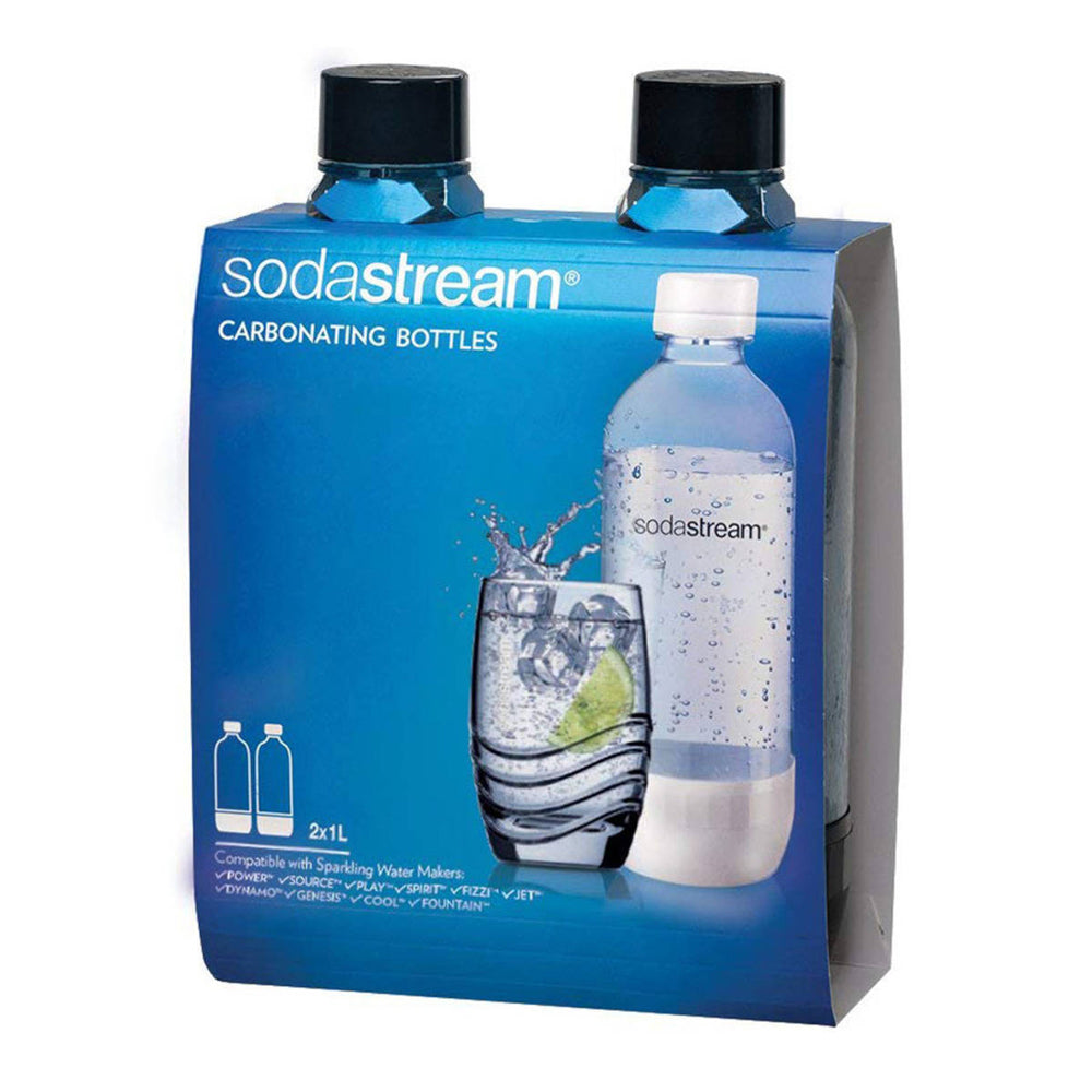 4pc SodaStream 1L Plastic Carbonating Bottles Twin Pack - Black Fuse