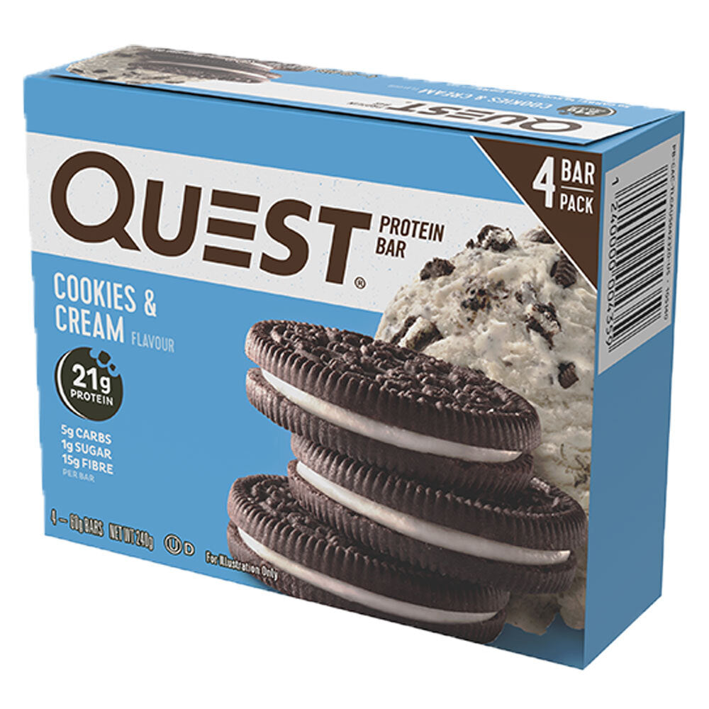 20x Quest Bar Cookies And Cream 60g Protein Bars
