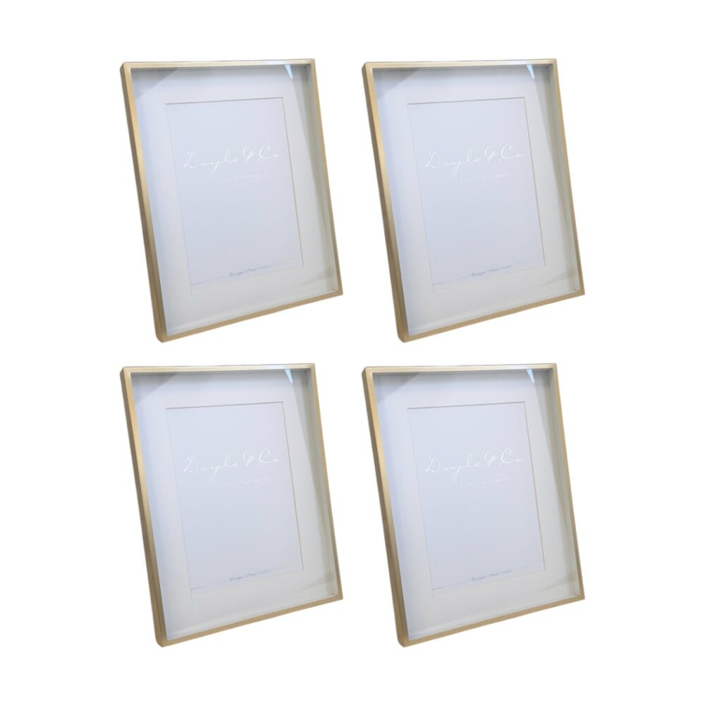 4PK SS Collective Matte Gold Finish Luxurious Rectangle Photo Frame 5x7