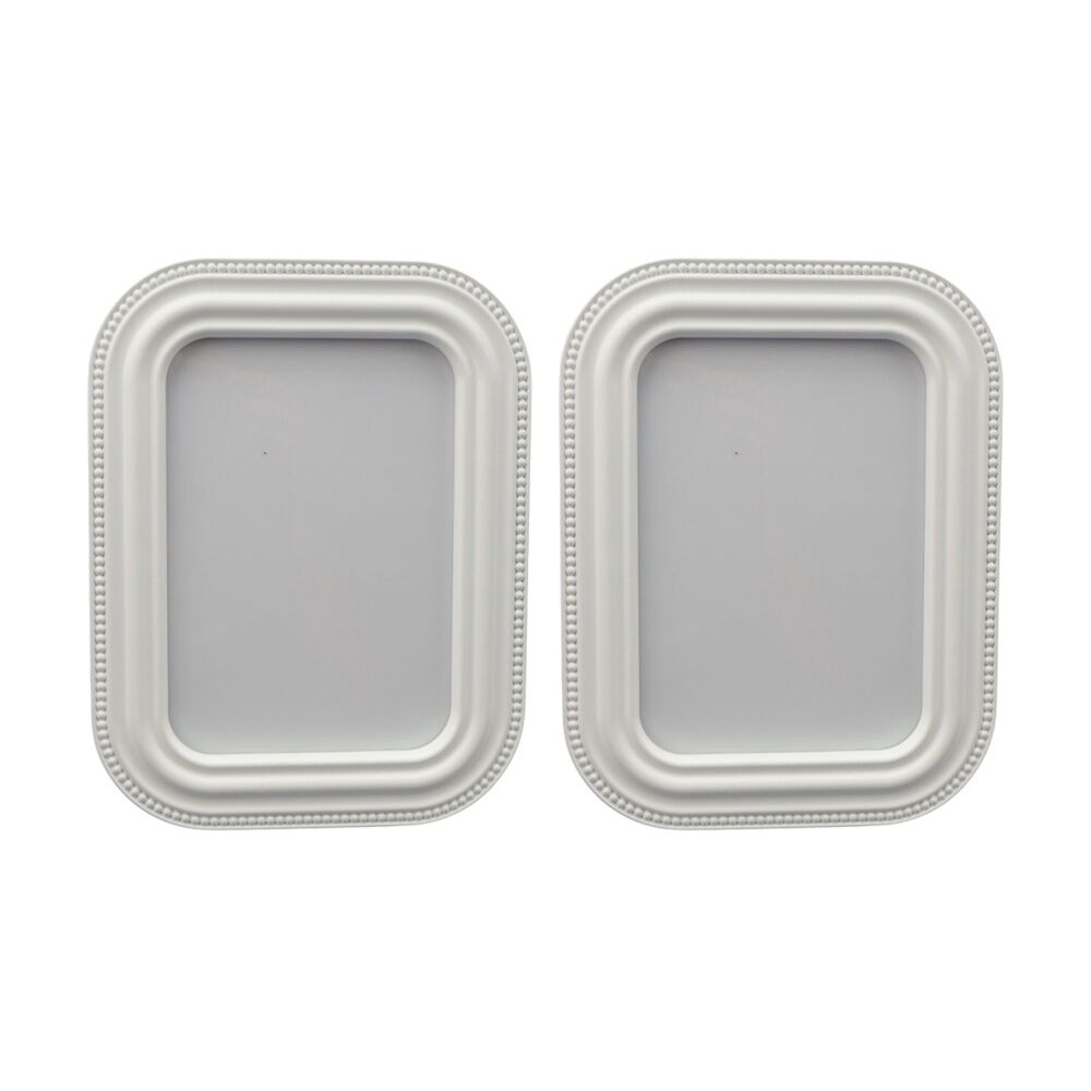 2PK SS Collective White Rounded Edges Art Deco Resin Rectangle Photo Frame 4x6