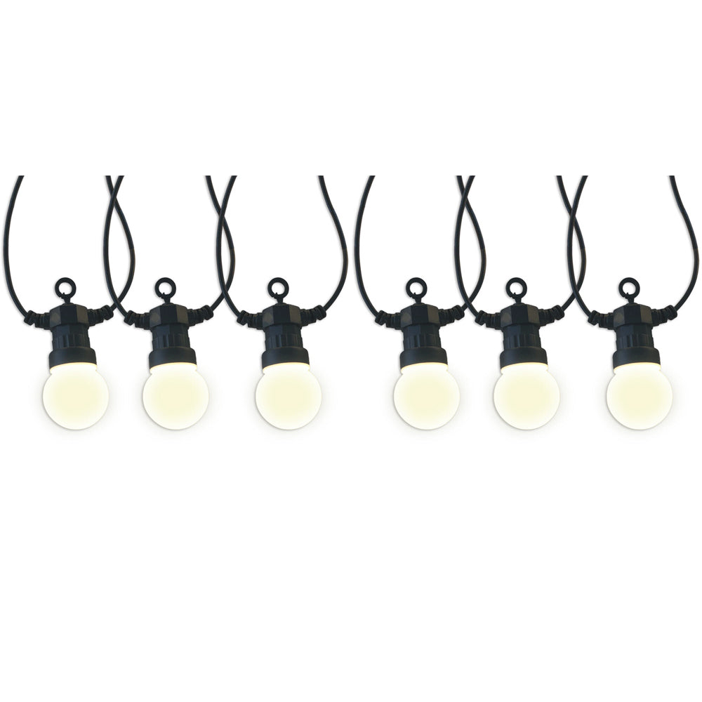 2PK Carter 14.5m Festoon String 19 LED Lights White Wall Plug