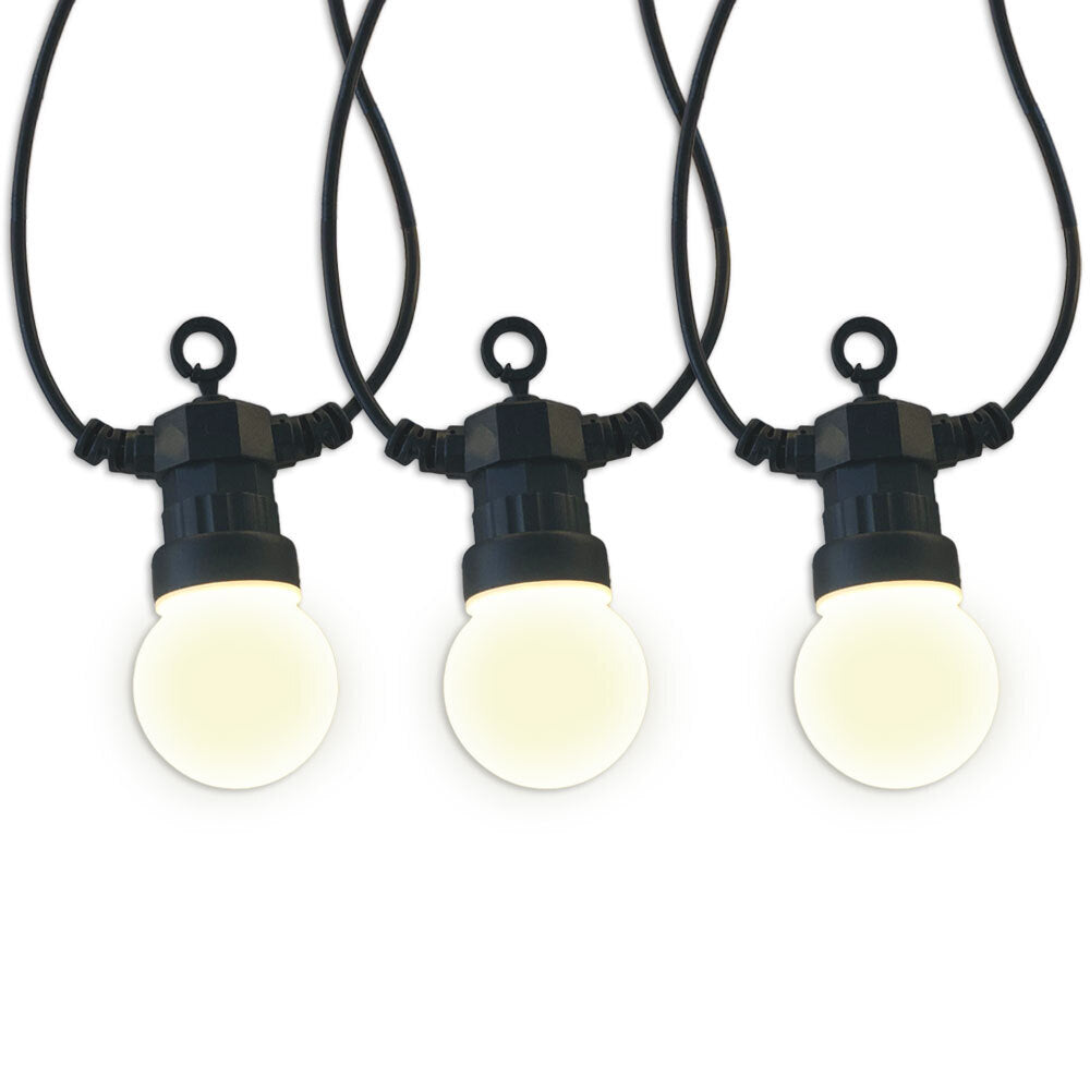 2PK Carter 14.5m Festoon String 19 LED Lights White Wall Plug