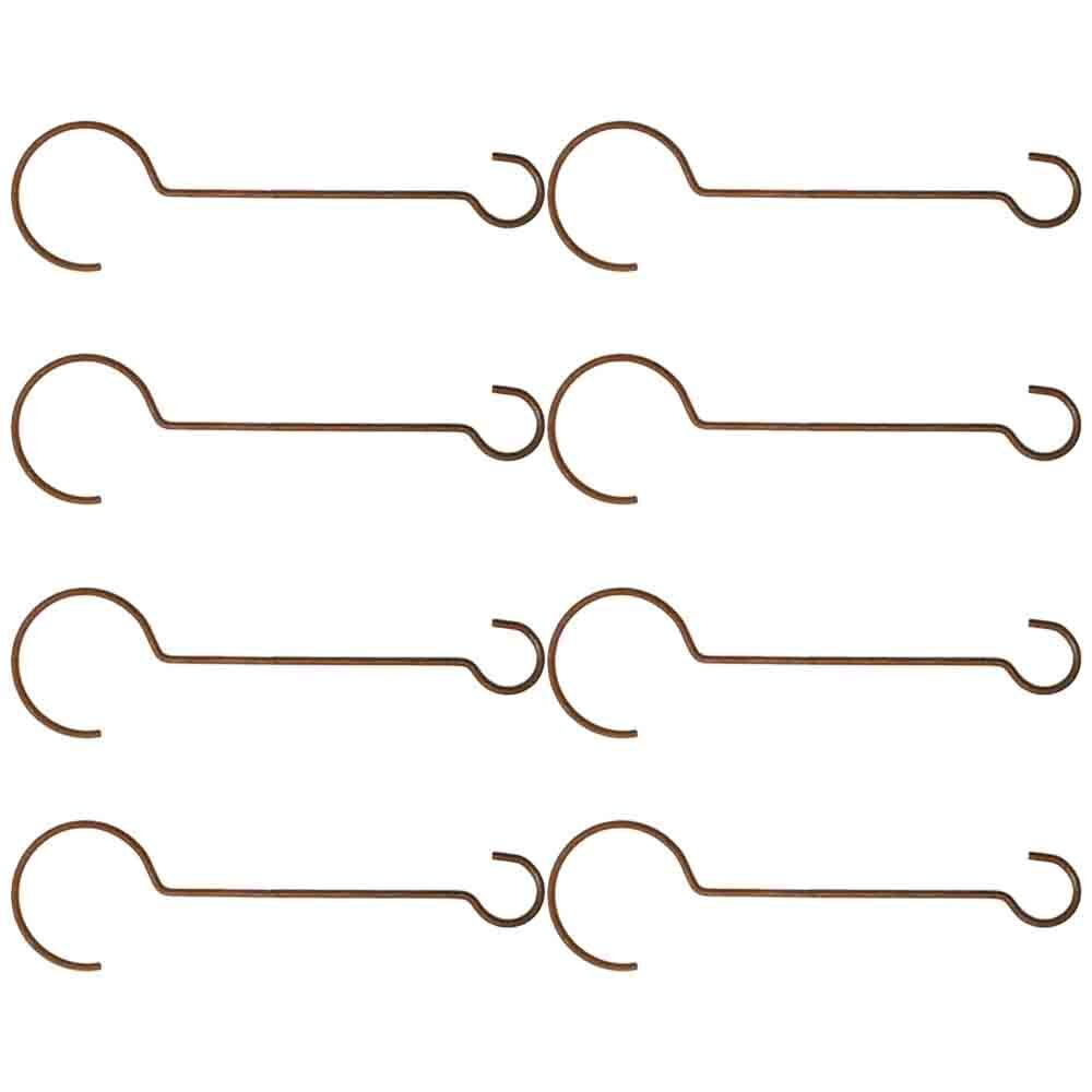 8PK Branch 40x8cm Hook Rust Metal Garden Hanger - Brown